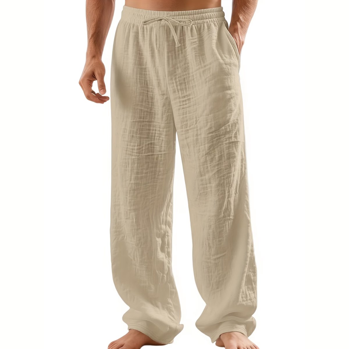 Currero Linnen Broek Heren - Zomerbroek - Volwassenen - Lange Broek - Pantalon - Strandbroek - Zomer - Ibiza Stijl - Khaki XXL