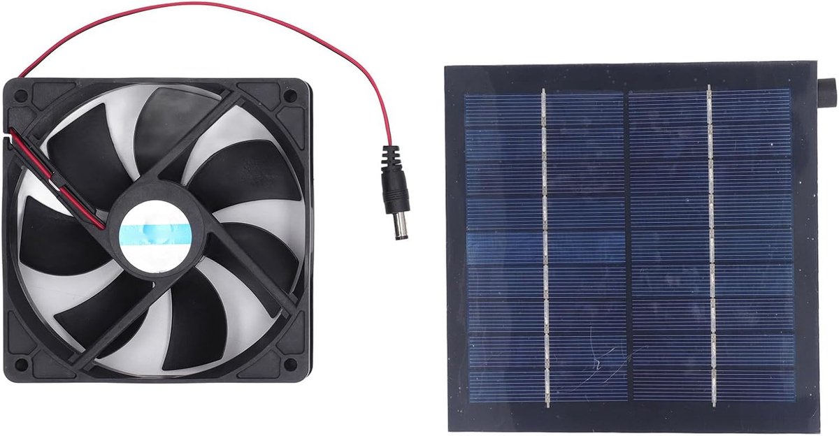 Zonnepaneel Ventilator - Zonne-ventilator Kit - Ventilatie Buiten - IP65 Waterdicht - 20W - Zwart