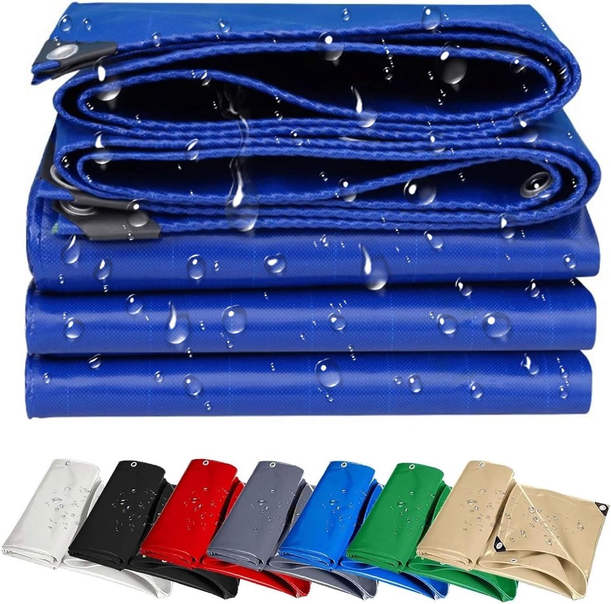 Afdekzeil Waterdicht - Dekzeil Scheurvast - Bescherming Outdoor - Versterkte Hoeken - 130 x 385 cm - Blauw