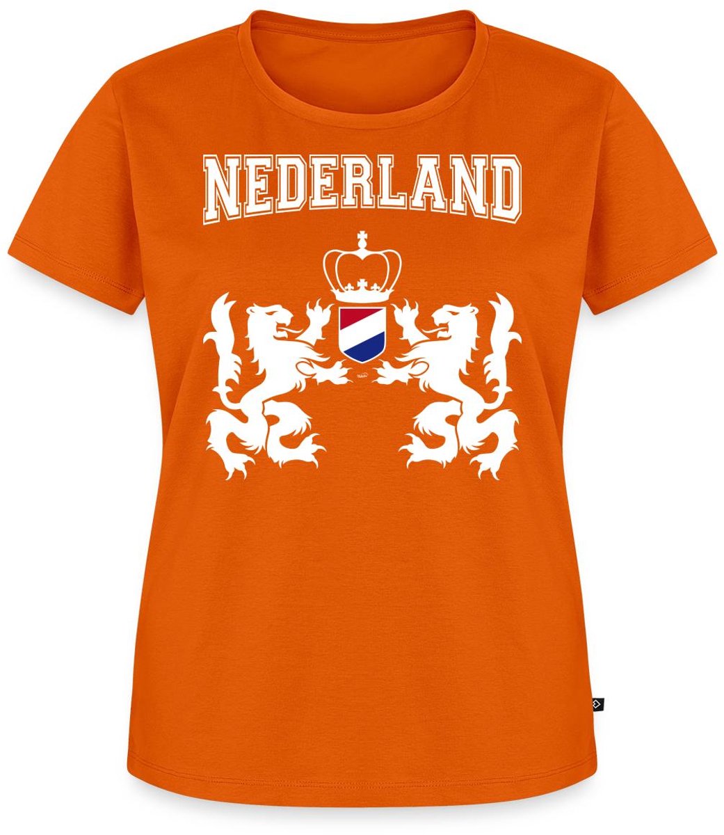 Nederland Voetbal Shirt Nederlandse Leeuwen Premium T Shirt Dames