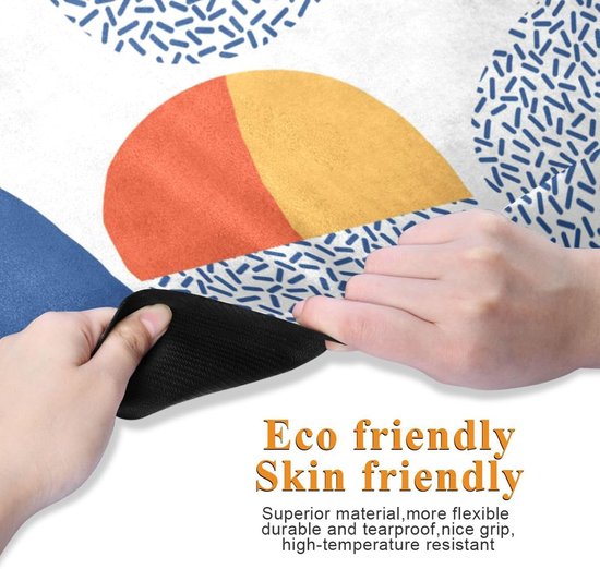 Yogamat met Tas - Fitness Mat - Thuis Sporten - Natuurlijk Rubber - 180x66 cm - Geometrisch Wit van Yogamat — afbeelding 5