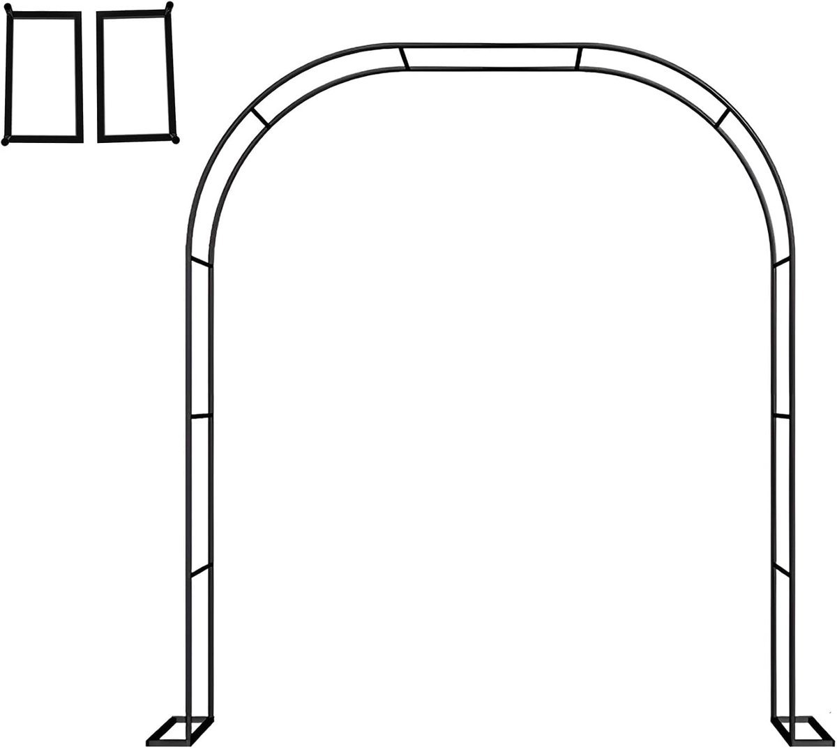 Tuinboog - Bruiloftsprieel - Decoratieve Tuin - Stalen Buizen - 2.4 x 2.2 m - Zwart