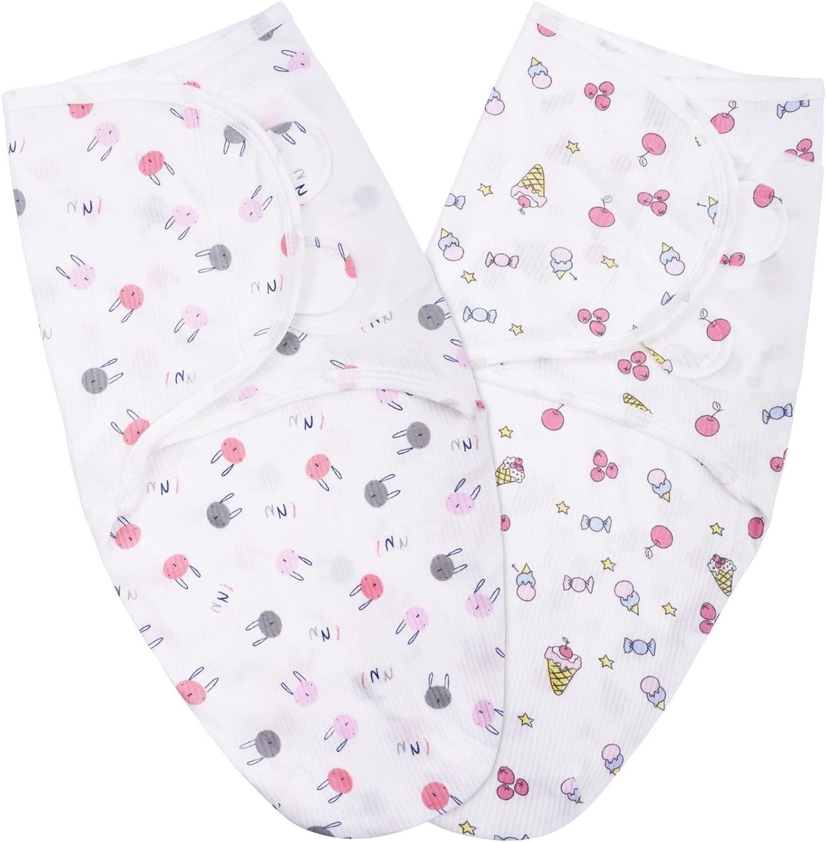 Zachte en Ademende Swaddles voor Baby's 0-3 Maanden, 2-Pack van 100% Biologisch Katoen, Veilig en Verstelbaar voor Pasgeborenen in Rood en Roze