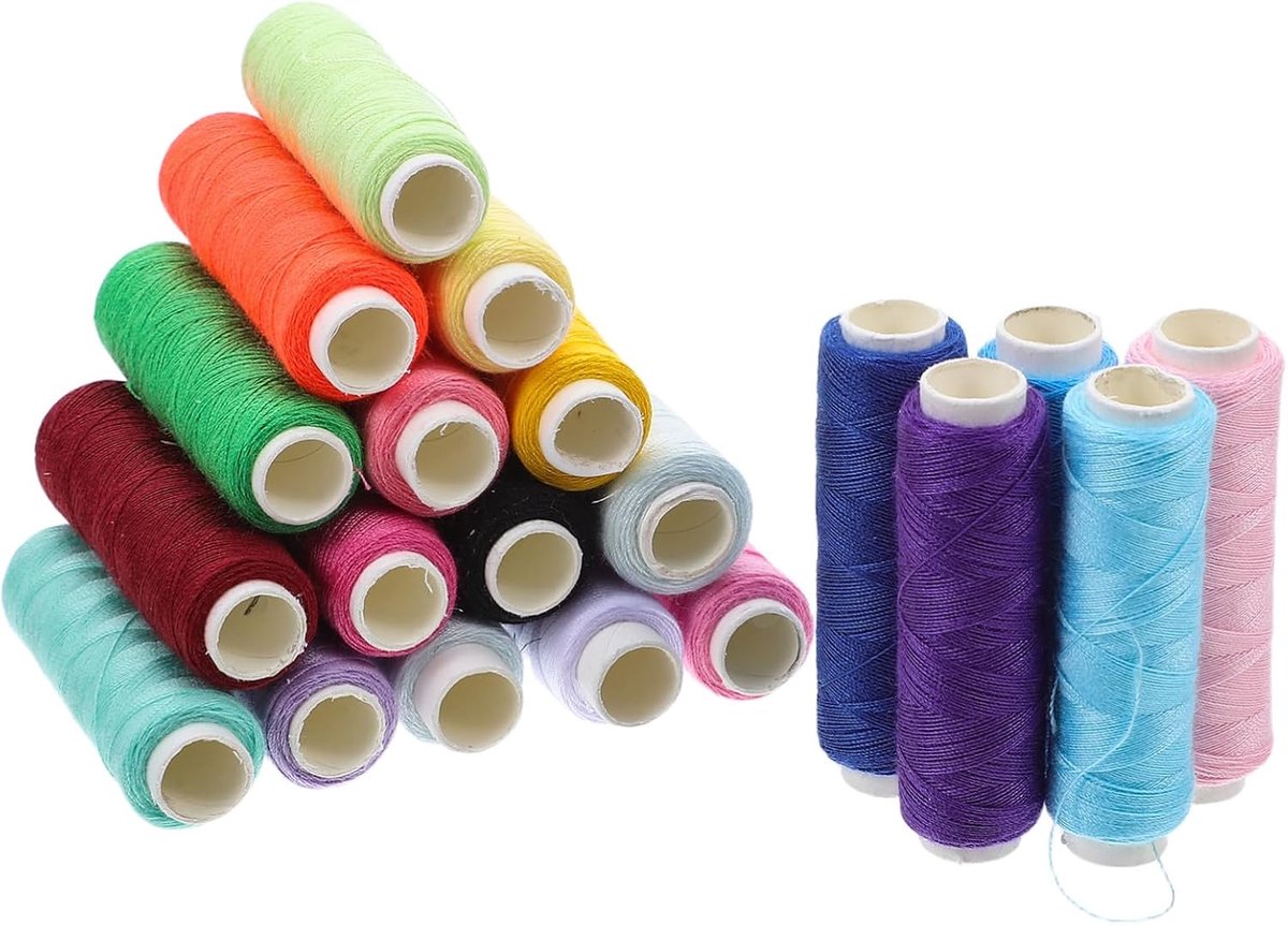 Naaigaren Set - Polyester Draad - Kleding Reparatie - Breed Kleurenpalet - 20 Klossen - Diverse Kleuren