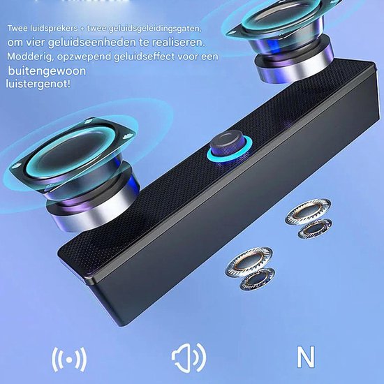 Soundbar Luidspreker - Audio Systeem - TV Geluid Verbeteren - Diepe Bas Prestaties - 12 Inch - Zwart — afbeelding 5