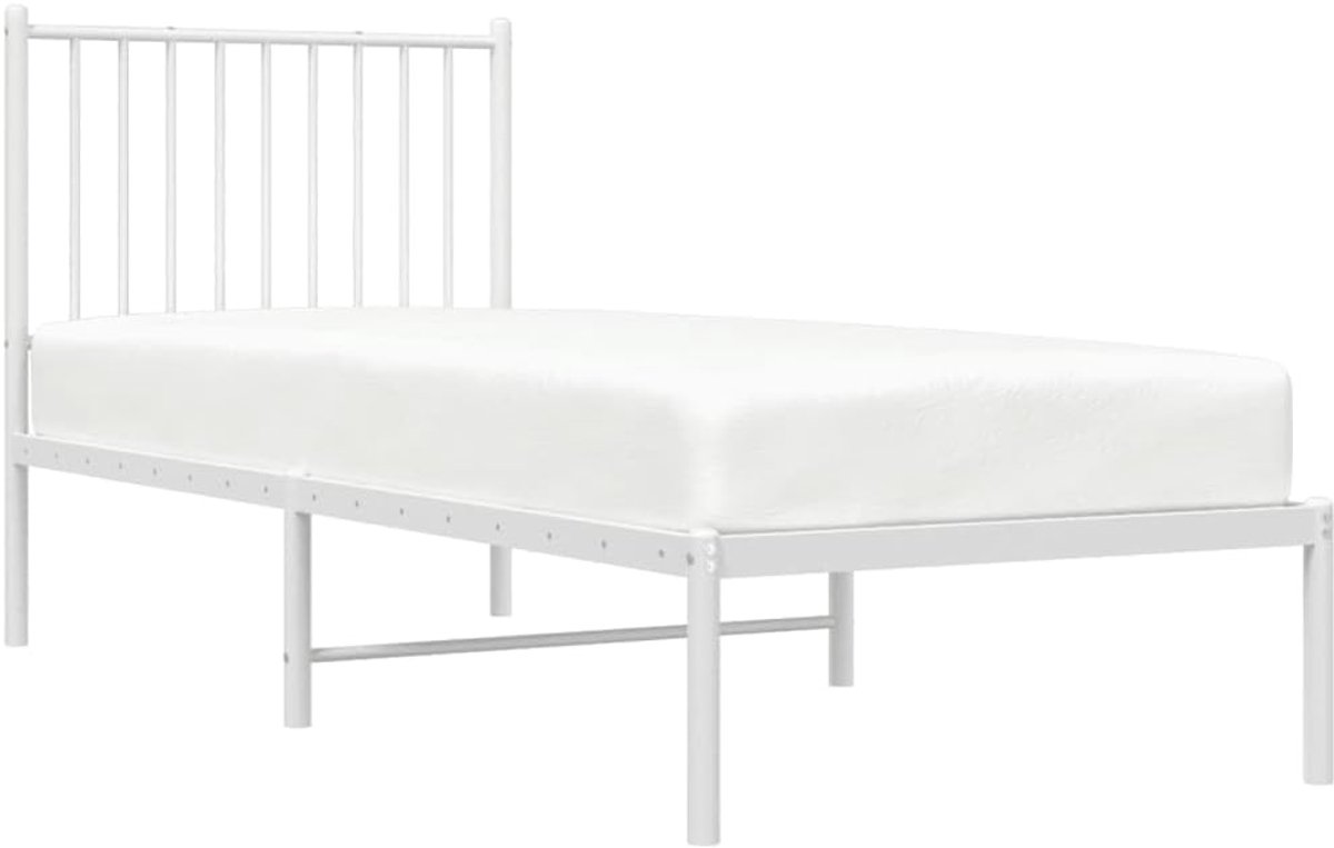 Metalen bedframe met hoofdeinde - Bedbodem metaal Stevig bed - Slaapkamer inrichten - Robuuste stalen constructie