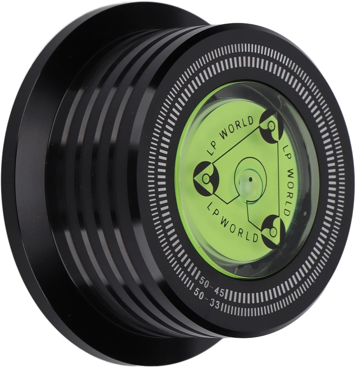 Platenstabilisator - Draaitafel Gewicht - Vinyl Luisteren - Ingebouwde Waterpas - 7 mm Spil - Zwart