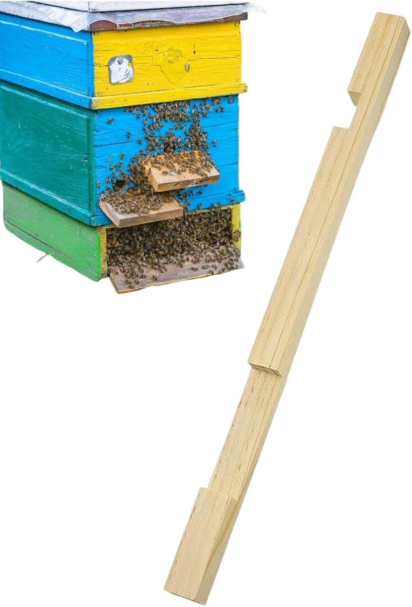 Bijenkorf Entree Reducer - Bijenkorf Deurblokker Protector - Bijenhouden - 2 Ingangsmaten - 375 cm - Houtkleur
