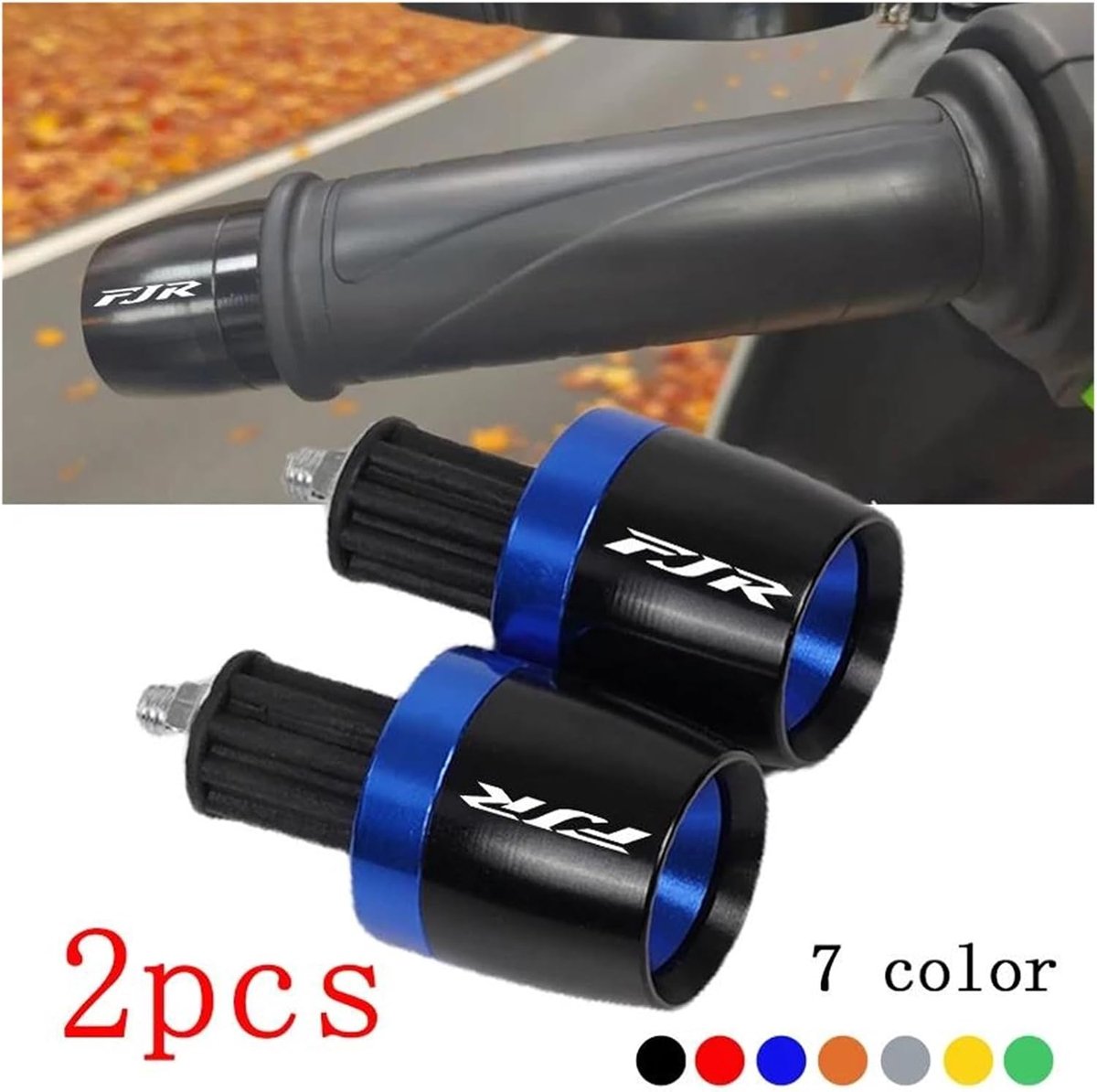 Motorfiets Stuuruiteinden - Stuurgrepen Doppen - Motor Bescherming - CNC Aluminium - 22mm - Oranje