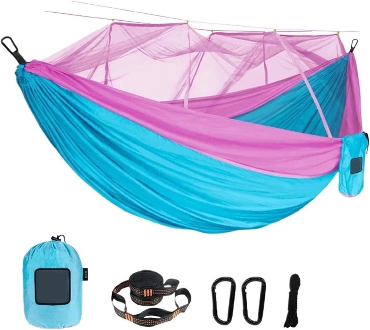Hangmat met Klamboe - Kampeerhangmat Outdoor - Ontspannen in de natuur - Lichtgewicht en draagbaar - 270 x 140 cm