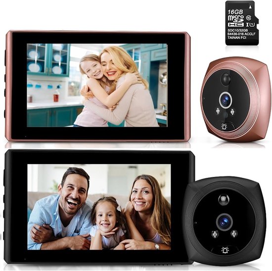 Deurbel met Camera - Video Oog Deurcamera - Veiligheid Thuis - 4.3 Inch Kleurenscherm - Peephole 16-40mm - Zilver — afbeelding 4