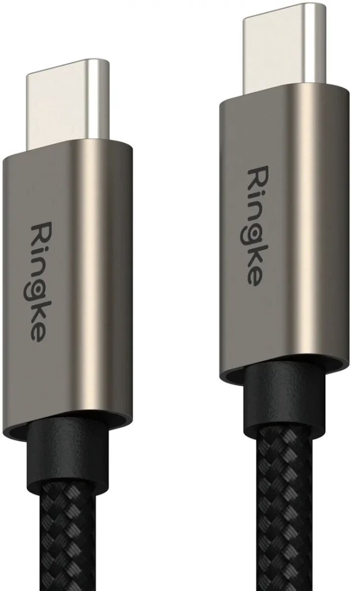 Ringke Fast Charging Basic - USB-C naar USB-C Kabel - 20V/3A, 60W - PD 3.0, PPS - 480Mbps - 0.5M Zwart