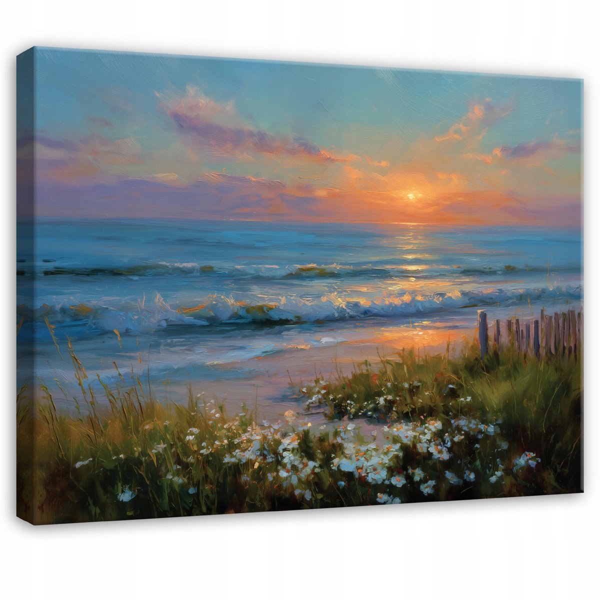 WALLARENA Schilderij op canvas - 60x40 cm - strand en zee - natuur wanddecoratie woonkamer en slaapkamer Veelkleurig
