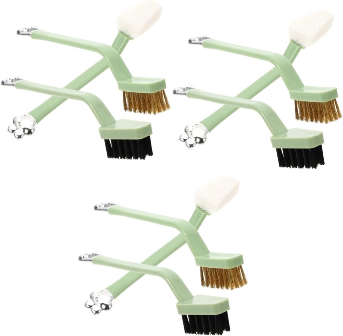 Keuken Reinigingsborstels - Schoonmaakborstels Fornuis - Intensieve Reiniging - Ergonomisch Handvat - 9 stuks - Groen