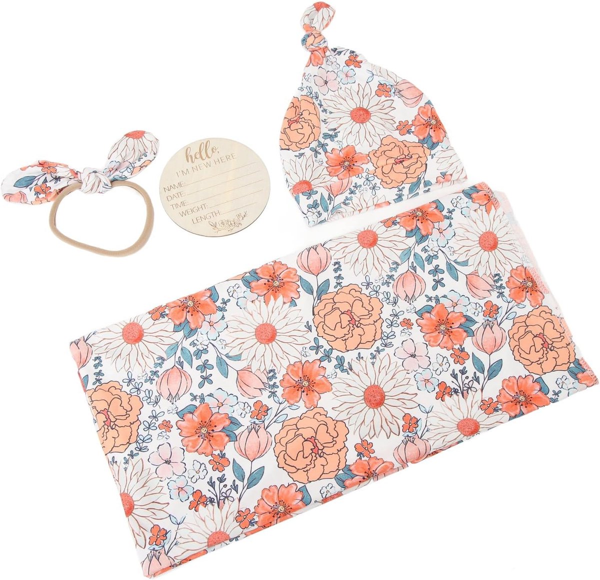 Baby Inbakerdoek - Wikkeldoek Pasgeboren - Rustige Slaap - Ademend Materiaal - Type 1 - Bloemenprint