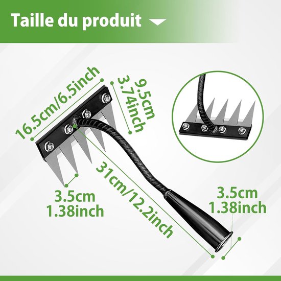 Wiethark 5 tanden - Voor tuin, wieden, harken, zaaien — afbeelding 4