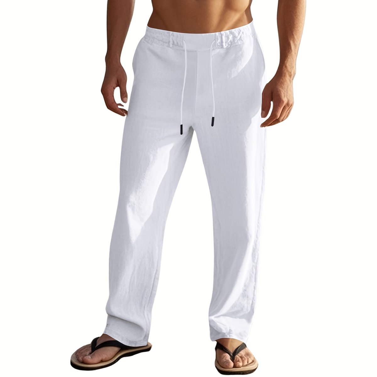 Currero Linnen Broek Heren - Zomerbroek - Volwassenen - Lange Broek - Pantalon - Strandbroek - Zomer - Ibiza Stijl - Wit XL