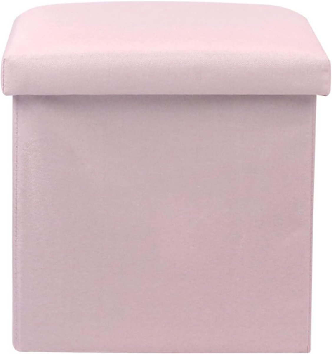 Opvouwbare Opbergpoef - Voetenbankje Krukje - Woonkamer Organiseren - Ruimtebesparend Ontwerp - 28x27.5x30cm - Roze