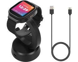 kwmobile sporthorloge laadstation geschikt voor Xplora X6 Play / X6 Pro oplader - Smartwatch lader en houder - Met magneet en 100 cm kabel in zwart