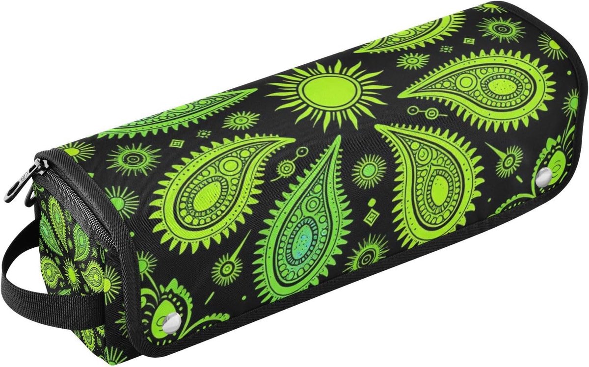 Haargereedschap Organizer - Reistas Krultang Stijltang Tas - Reizen en Opbergen - Hittebestendige Mat - 37 cm - Zwart en Groen