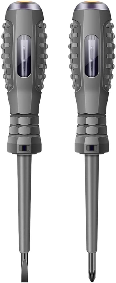 Spanningstester Pen - Voltmeter Detector - Elektra Controleren - Contactloos Inductie - 2 Stuks - Grijs