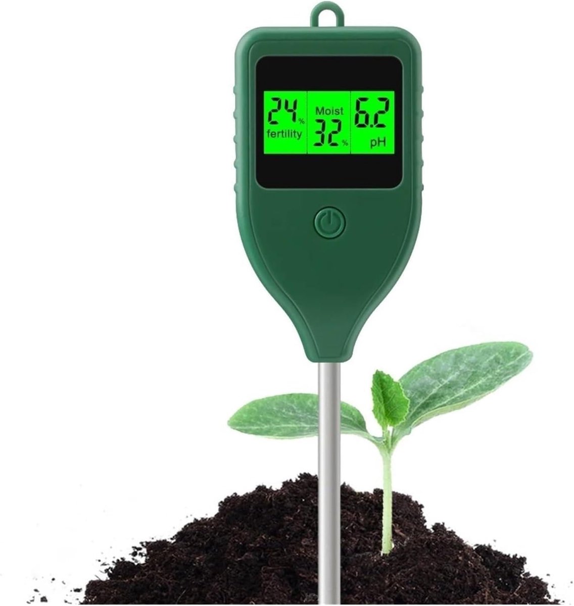 Bodemvochtmeter - PH meter - Plantenverzorging - 3-in-1 meting - Lange sonde - Zwart