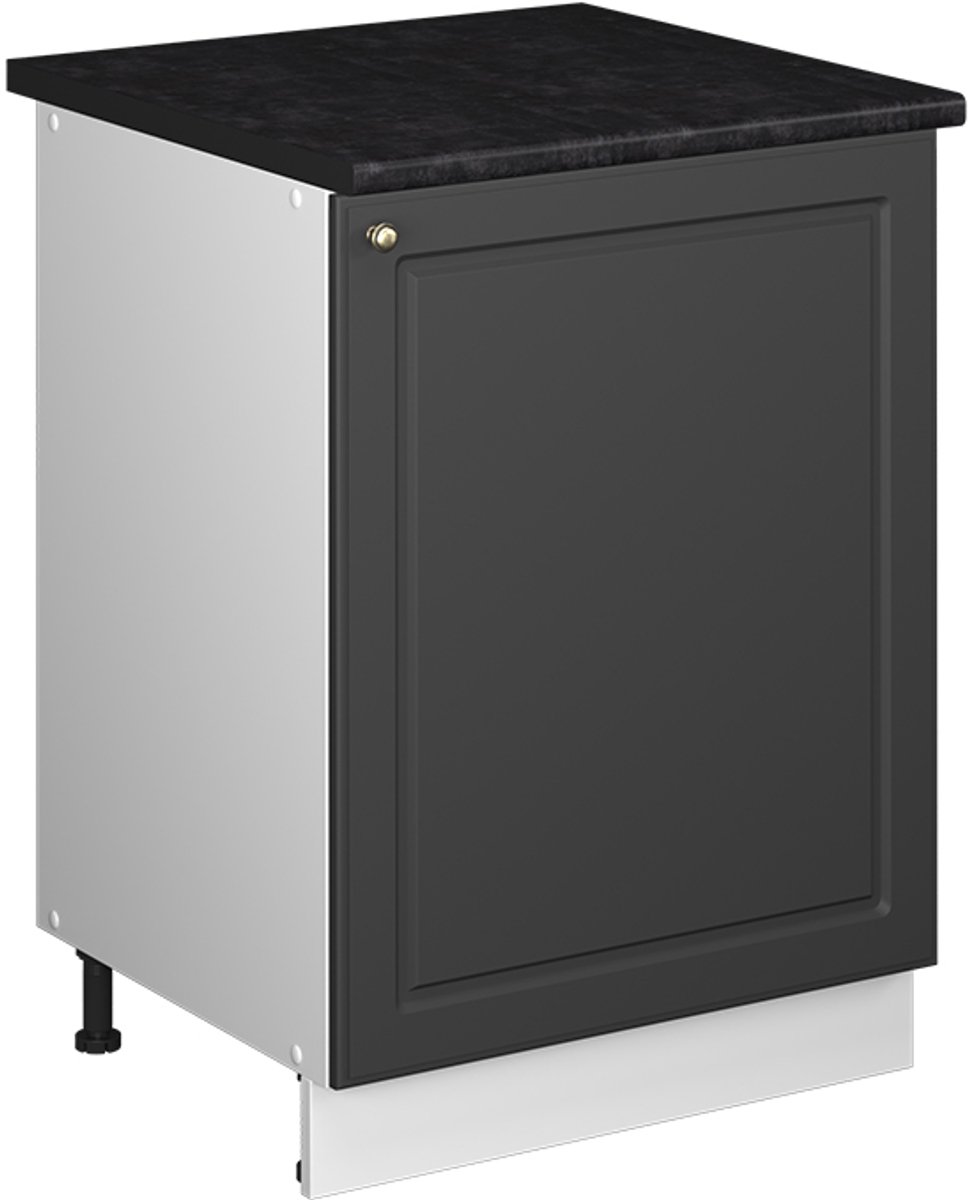 Vicco Wastafelkast Fame-Line, Anthrazit-Gold Landhaus/Wit, 60 cm