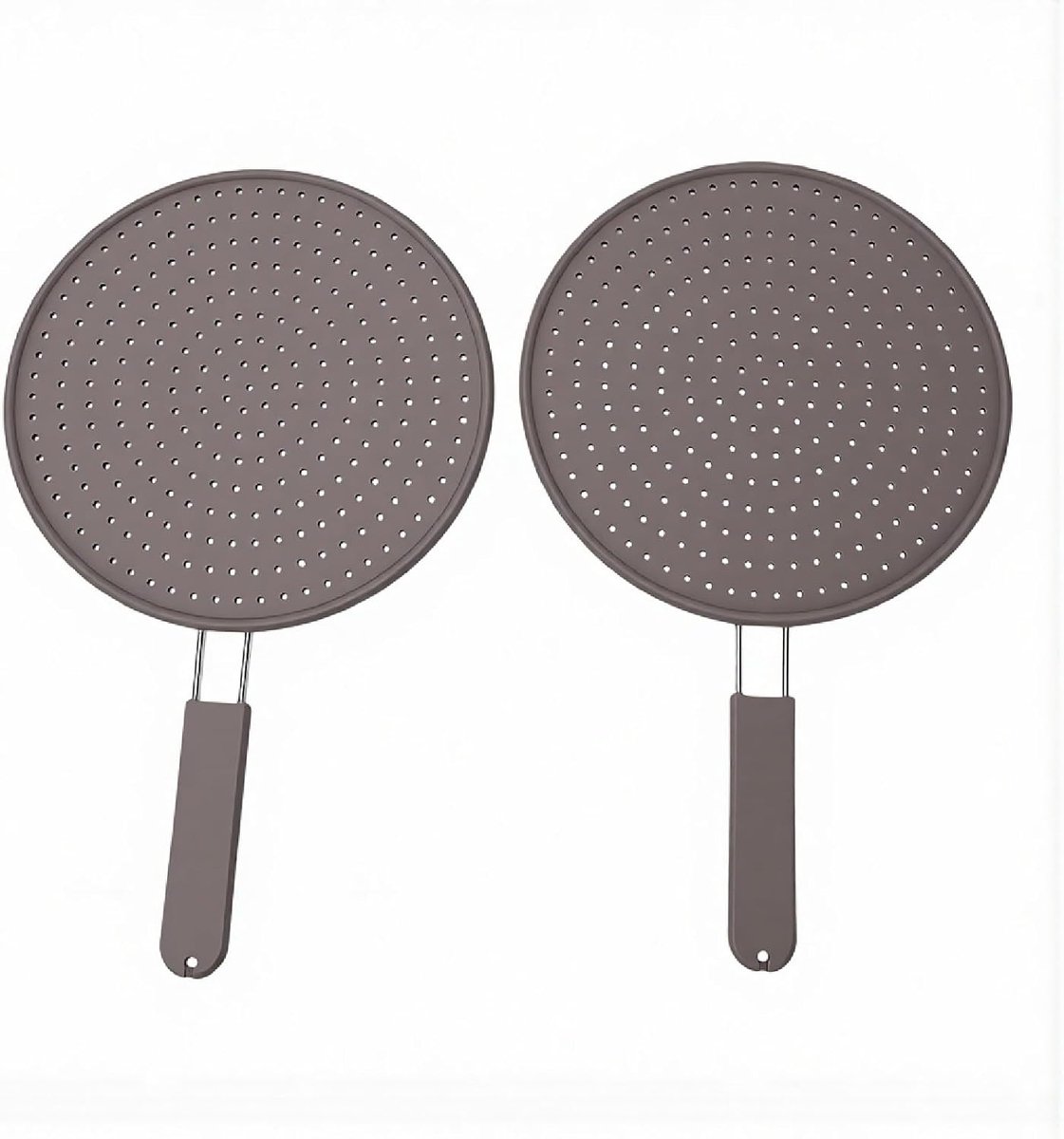 Splatter Screen - Oliebeschermer - Schoon Koken - Geïntegreerd Handvat - 2 Stuks - Zwart