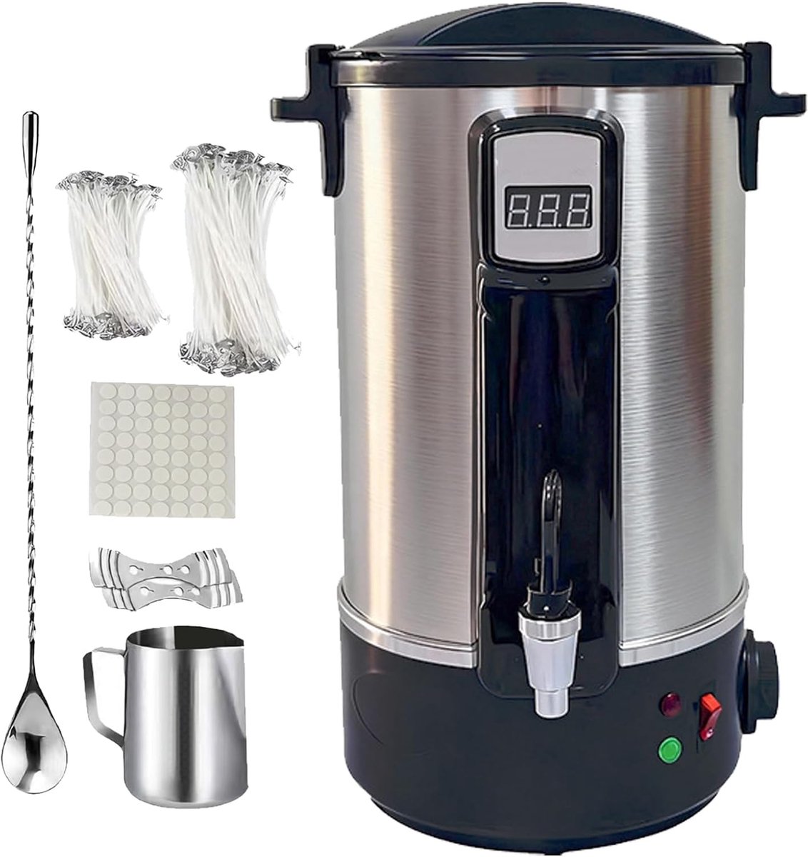 Elektrische Wax Smelter - Kaarsen Maak Pot - Kaarsen Maken - Met Schenktuit - 20L Capaciteit - Zilver