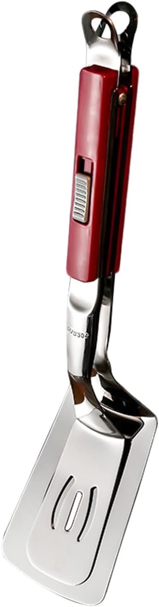 Pannenkoek Draai Tool - Keukentang Grill - Eten Omdraaien - Sleufontwerp Olie - 29 cm - Rood
