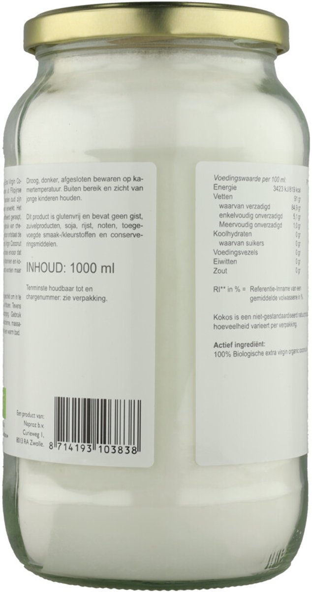 It's Amazing logische Kokosolie Extra Virgin - 3 x 1000 ml - Voordeelverpakking