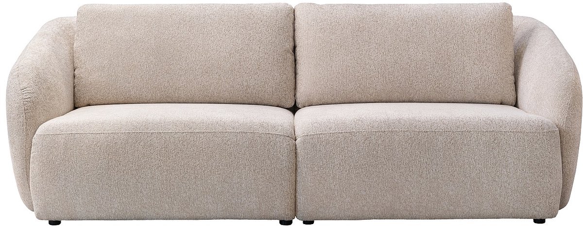 Vente-unique Driezitsbank in beige chenillestof LIRUNO