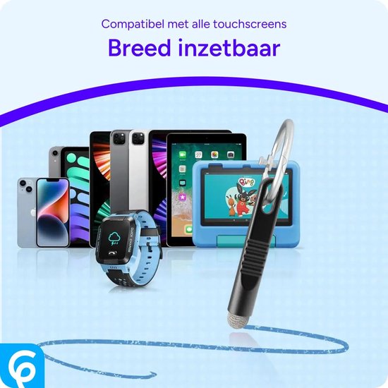 SBG Universele Stylus Pen Sleutelhanger - Geschikt Voor Alle Apparaten / Touchscreens - Zwart van SBG — afbeelding 2