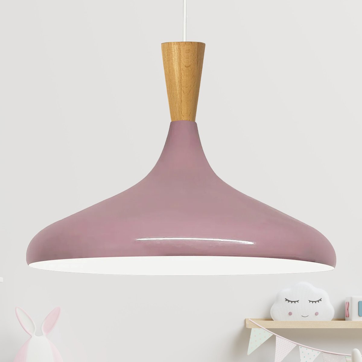 Bamyum Champion hanglamp, industriële Modern stijl, Ø35 cm, magenta metalen lamp