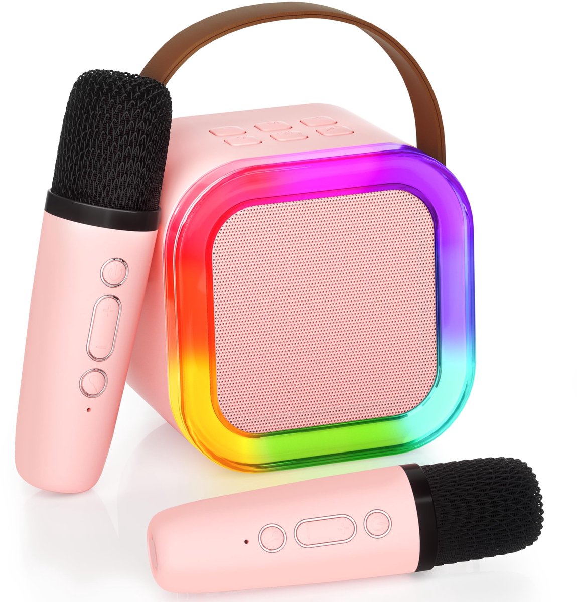 Omgoods - Karaoke Machine voor Kinderen en Volwassenen - Draagbare Bluetooth Speaker met 2 Microfoons