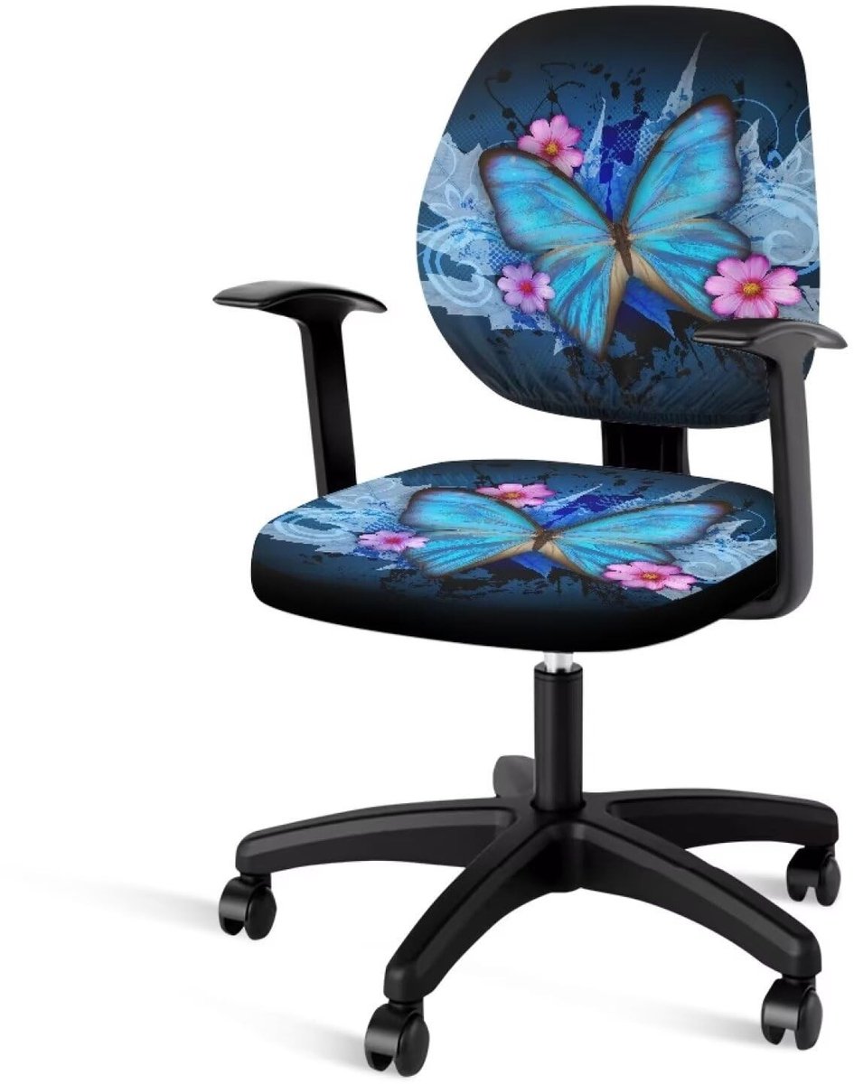 Omgoods - Stretch Hoes voor Kantoorstoel met Bloemenprint