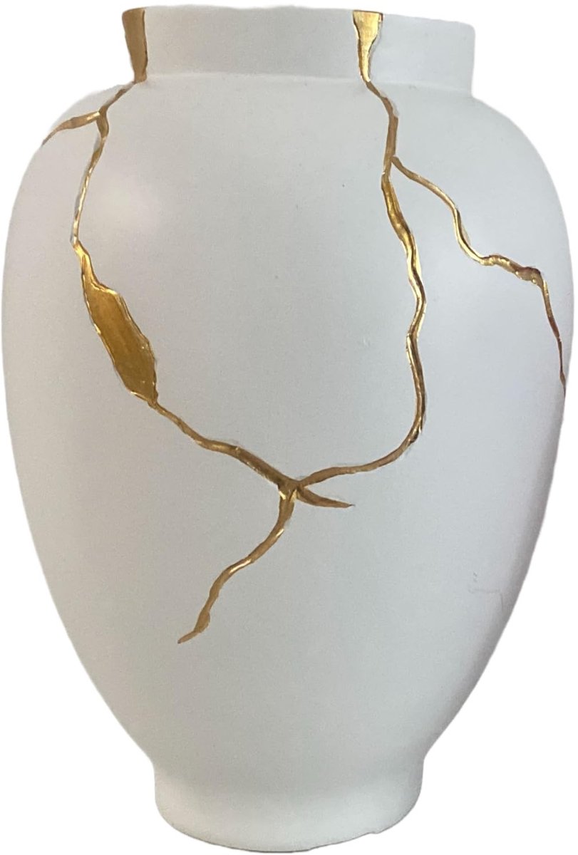 Omgoods - Kintsugi Geïnspireerde Bloemenvase voor Drogen Bloemen