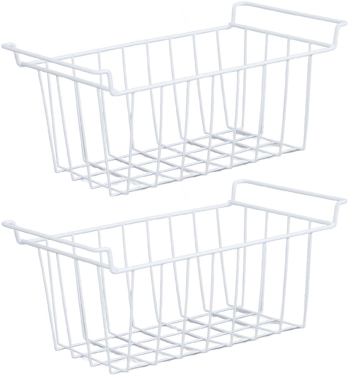 Omgoods- Diepvriesmanden Roestvrij Staal - Draadmanden met Handvatten - Organizer voor Keuken - Opbergbox voor Voorraden - 48,5x24,5x20cm - Slimme Opslagoplossing - Opbergmanden