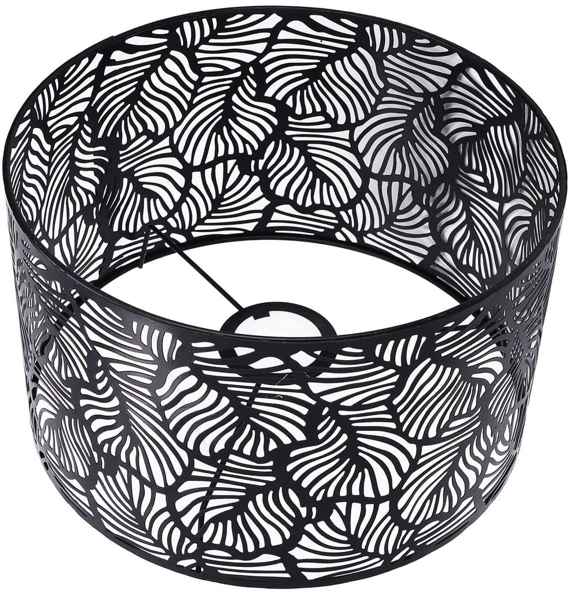 Omgoods- Lampenkap Zwart - 16 cm Hoog - 25 cm Diameter - IJzeren Lampenkap - Geschikt voor Tafellamp/Staande Lamp - Fijne Verlichting