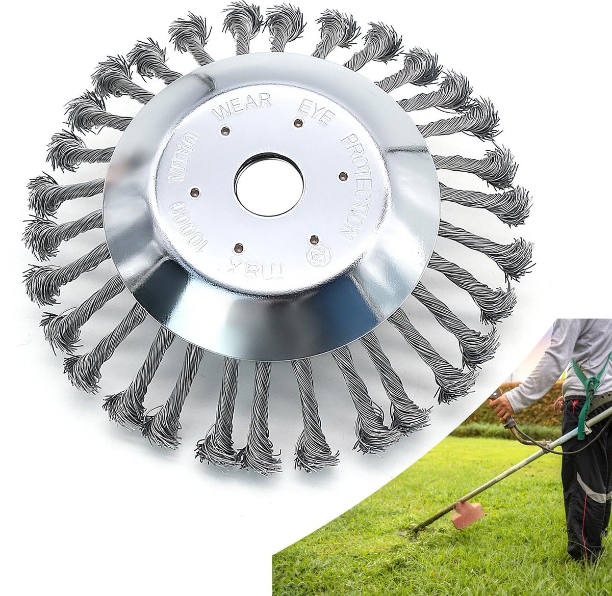 Omgoods - 8 Inch Stalen Borstelkop voor Grasmaaier en Onkruidbestrijding