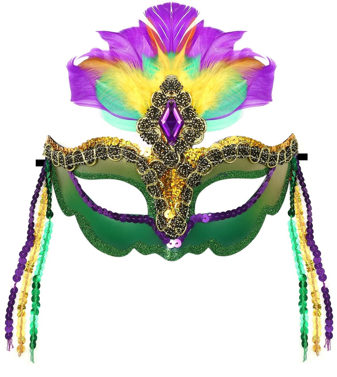 Omgoods - Vrouwen Carnaval Masker met Veertjes