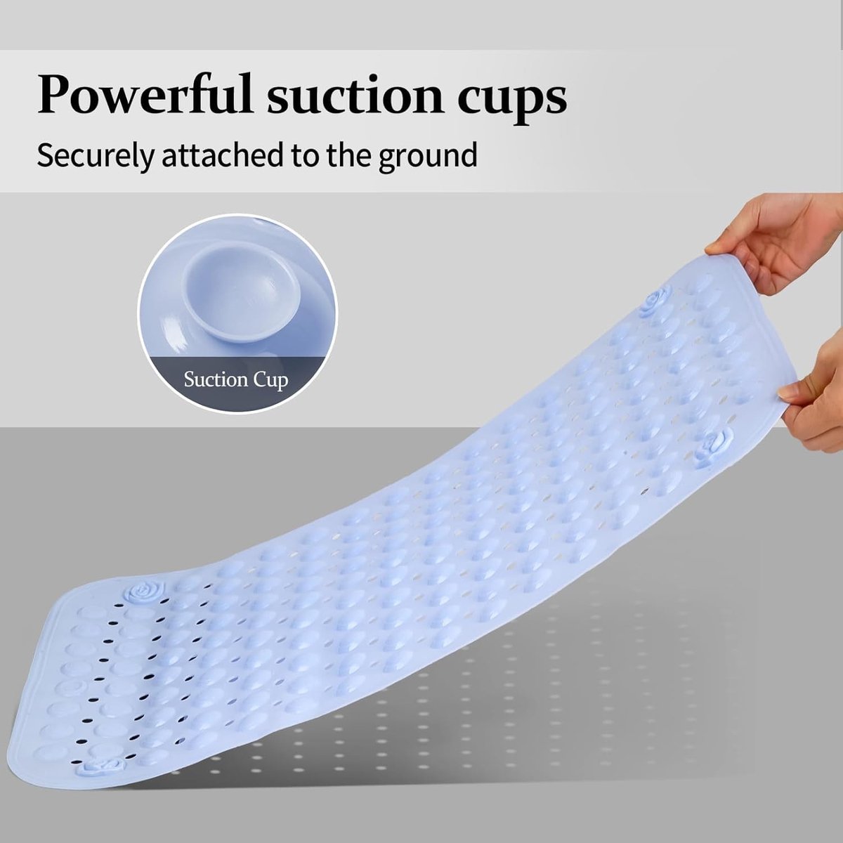 Omgoods- Douchemat Antislip 90 x 60 cm - Douchemat met Zuignappen - Machinewasbaar - Badmat Antislip - Geschikt voor Bad en Badkamer - PVC Materiaal