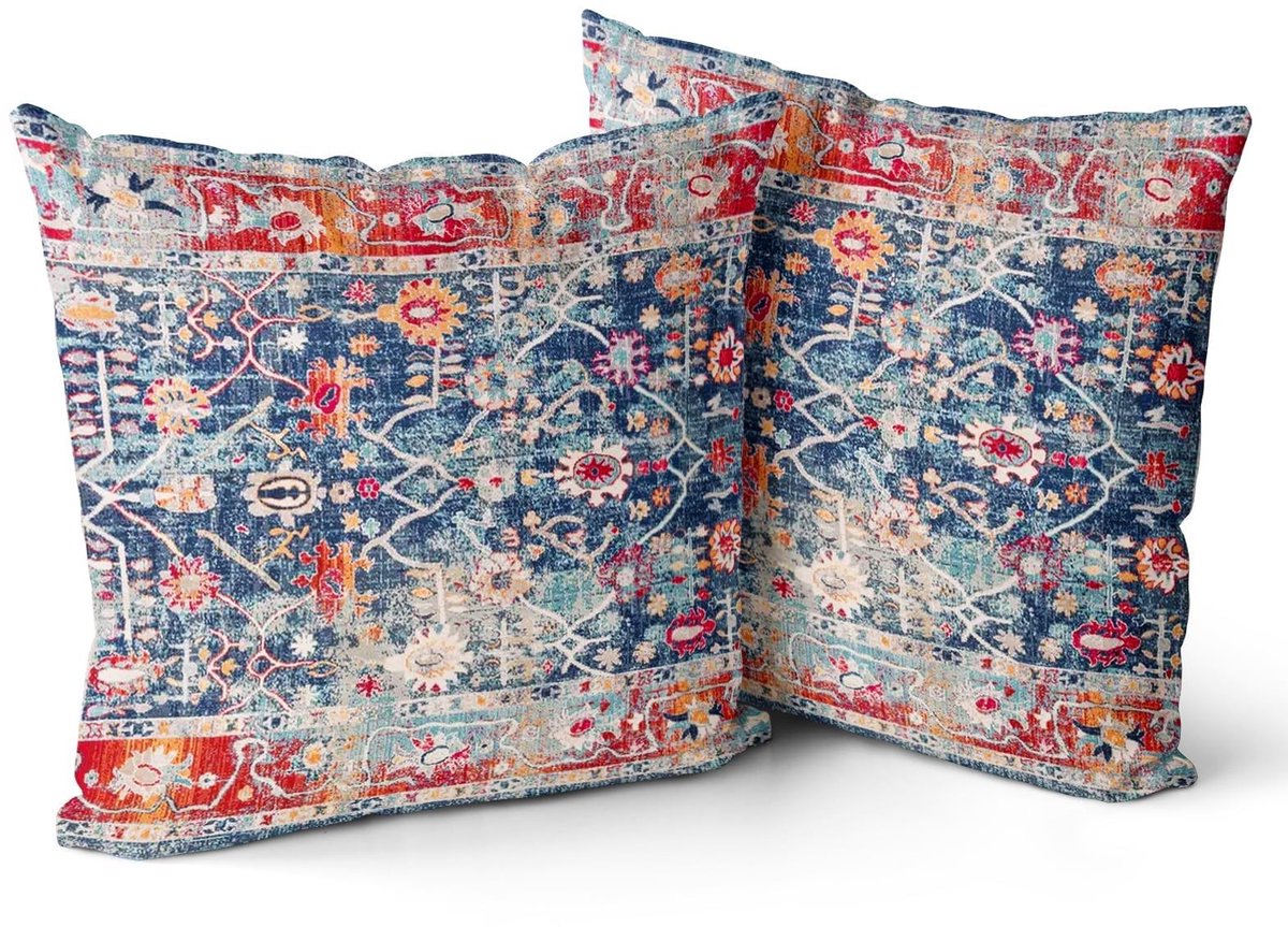 Omgoods - Set van 2 Boho Decoratieve Kussenslopen 55x55cm Geometrisch