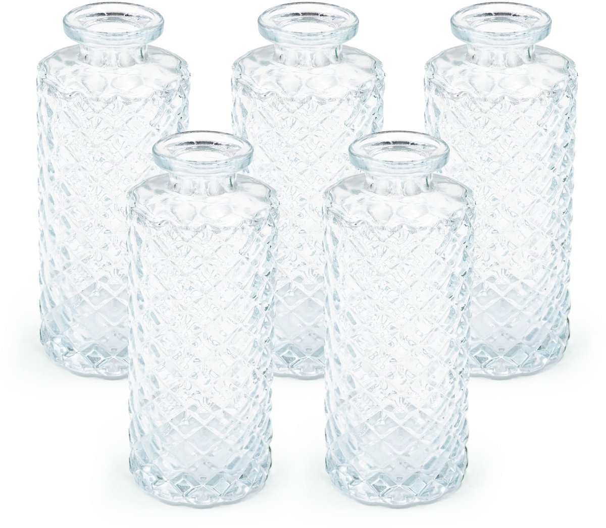 Omgoods - Set van 5 Kleine Glazen Vazen voor Tafeldecoratie