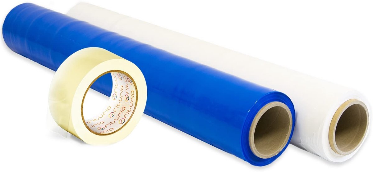 Omgoods - Set van 2 Kleurfilms met Transparante Tape voor Verpakking