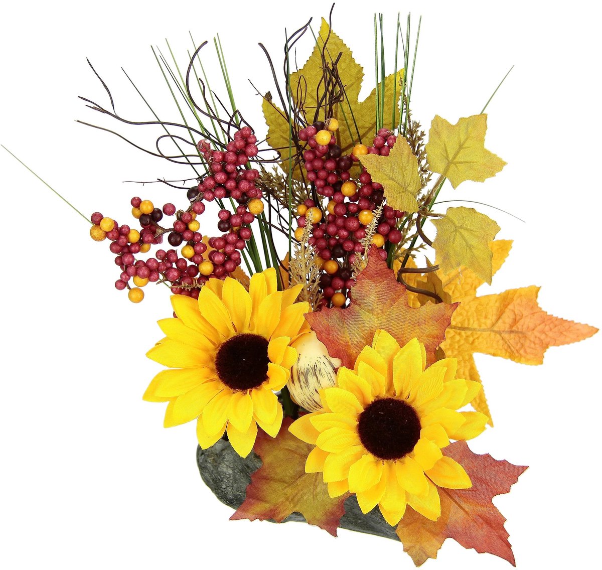 Omgoods - Zonnebloem op Steen Decoratieve Bloemarrangement
