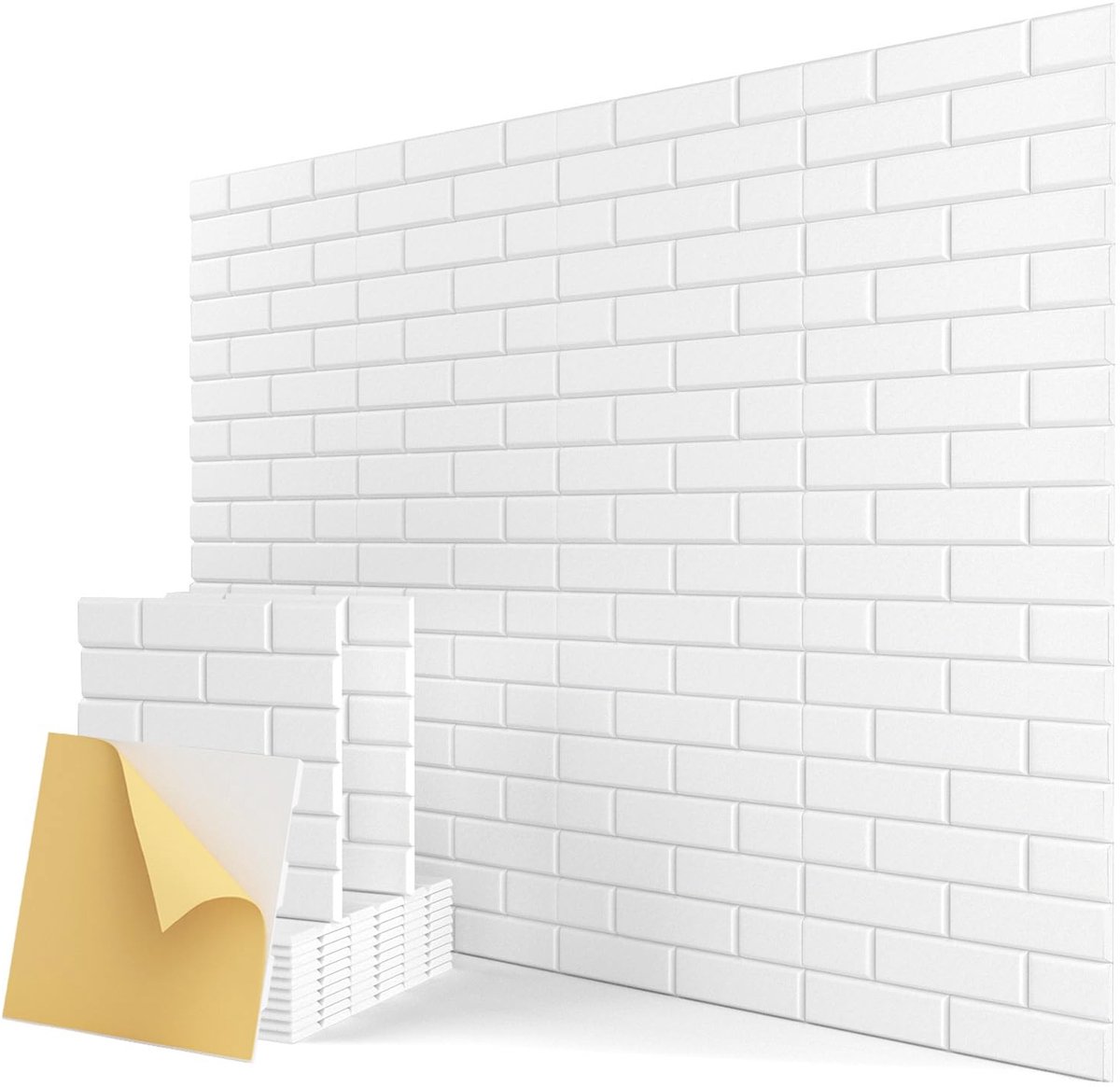 Omgoods- Akoestische Panelen - Zelfklevend - Geluidsisolatie - Akoestische Wanddecoratie - Akoestisch Schilderij - 12 Stuks - 30x30x1cm - Geluidsisolatiepanelen