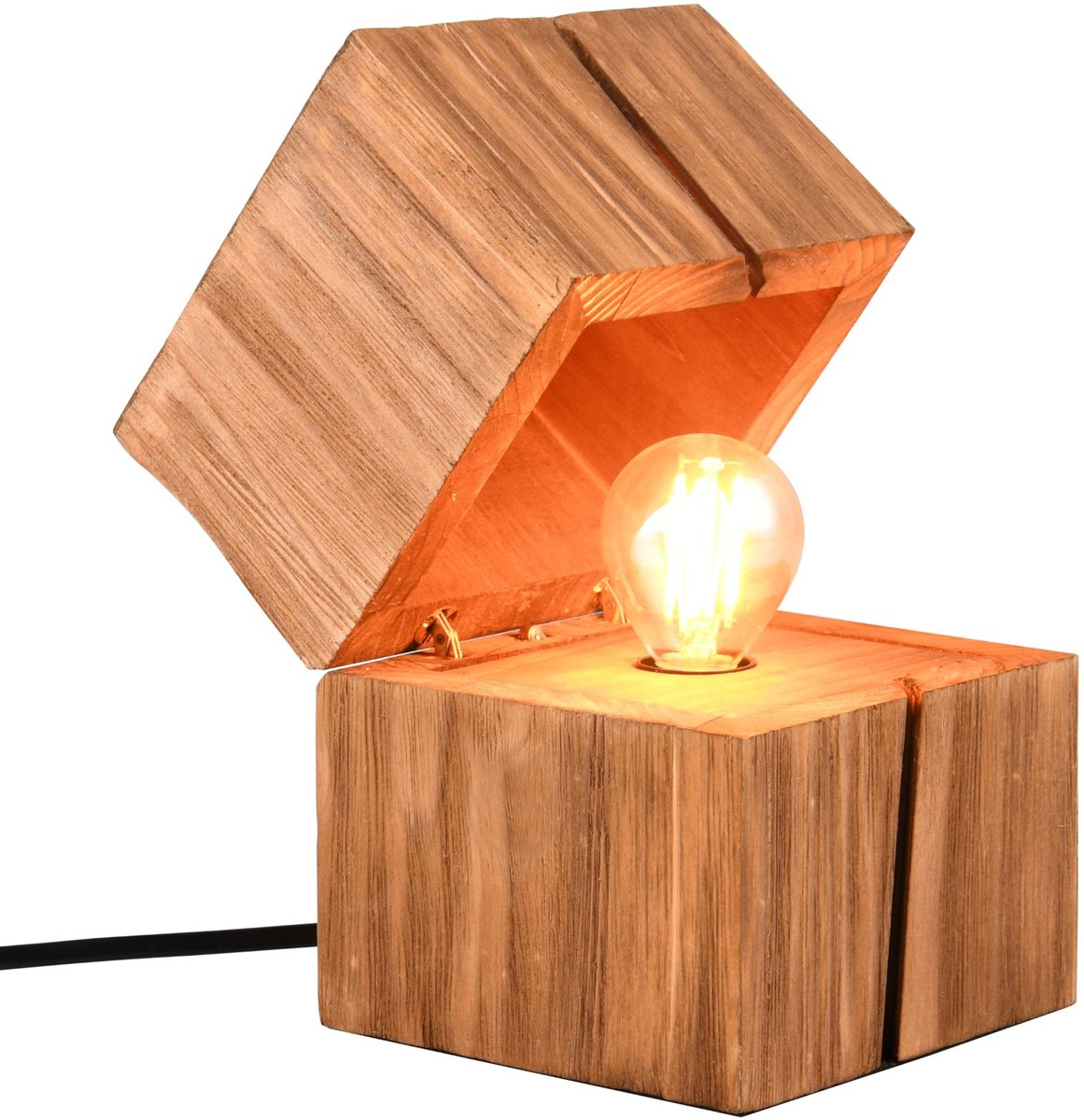 Omgoods - Tafel Lamp van Natuurlijk Hout met LED