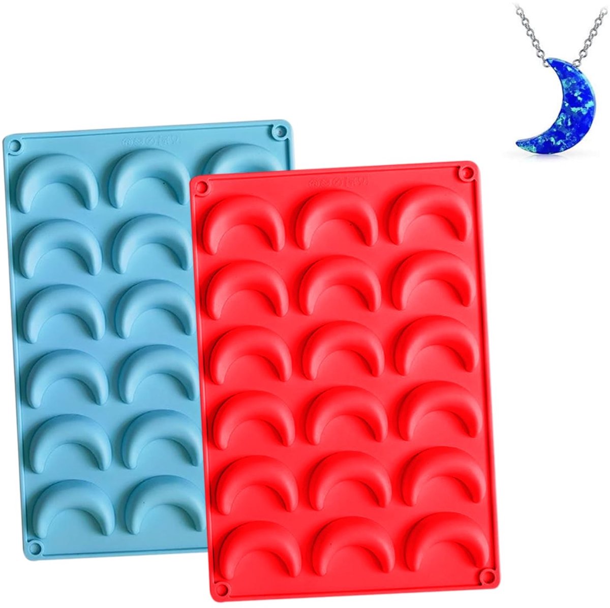 Omgoods - 2 Stuks Silicone Mould voor Vanille Crescent Cookies - 18 Holes
