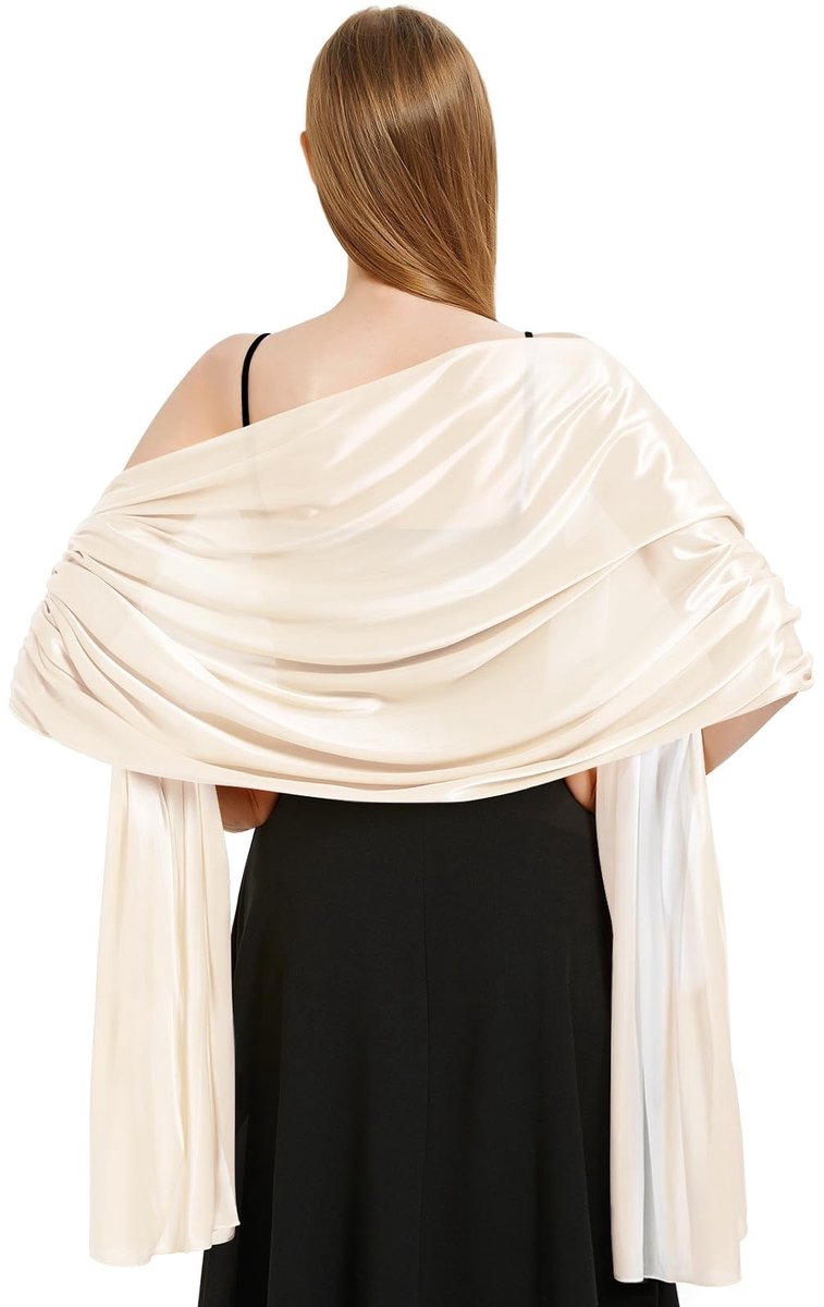 Omgoods - Satin Chiffon Stola voor Avondjurken en Feesten